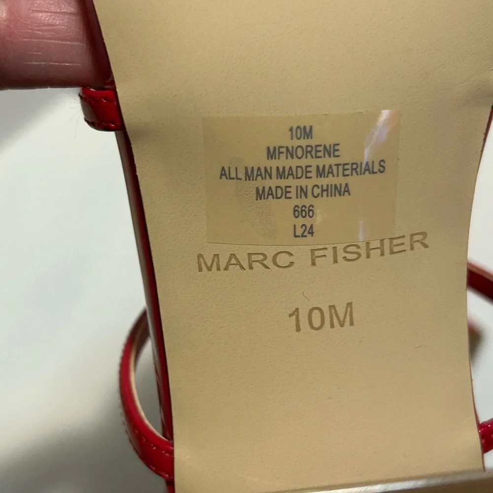 Marc Fisher Red Strappy Sandals - Picture 6 of 7